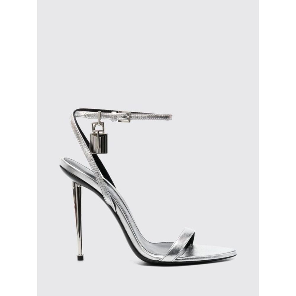 Tom Ford Women Padlock High-Heel Laminated Nappa Sandals Tom Ford